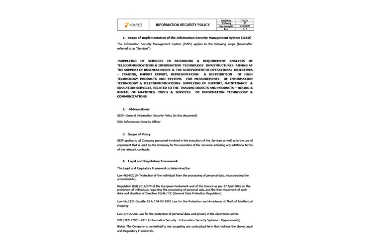 General Information Security Policy